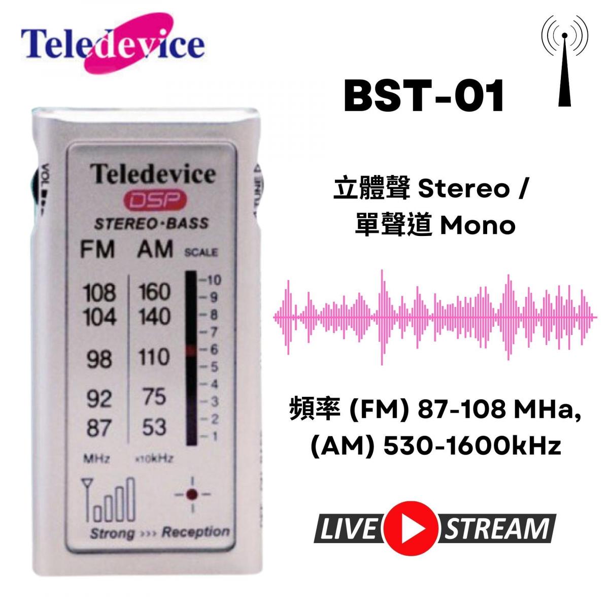 BST-01 FM/AM多功能收音機(銀色) P3719