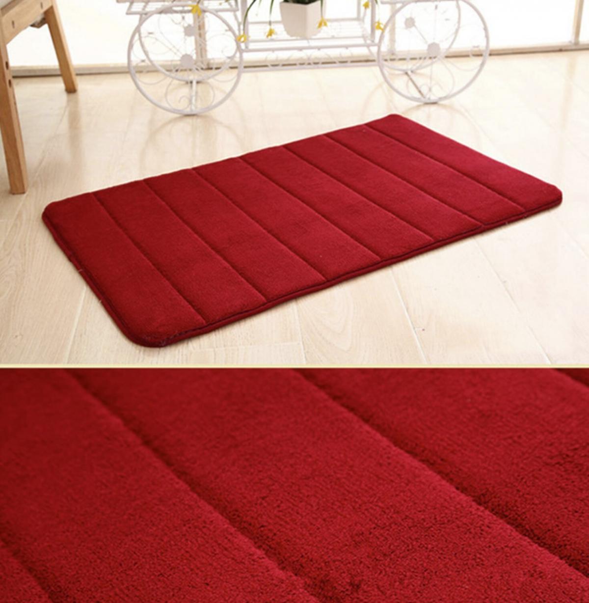 *Clearance*Coral Fleece Absorbent Floor Mat (40*60cm) - Wine Red*Clearance*｜{I4b3} 