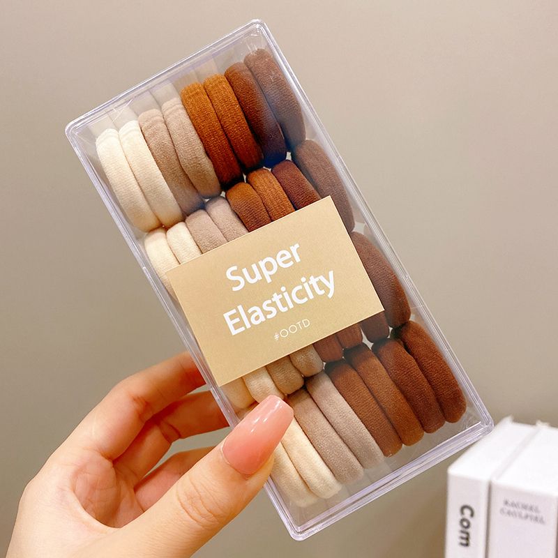 兒童高彈力皮筋髮繩頭繩頭飾(咖色【32條】)