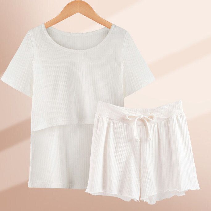 孕婦哺乳式內衣套裝（短袖款）(M-2XL碼)【下單後請聯絡客服確認發貨尺碼及顏色】