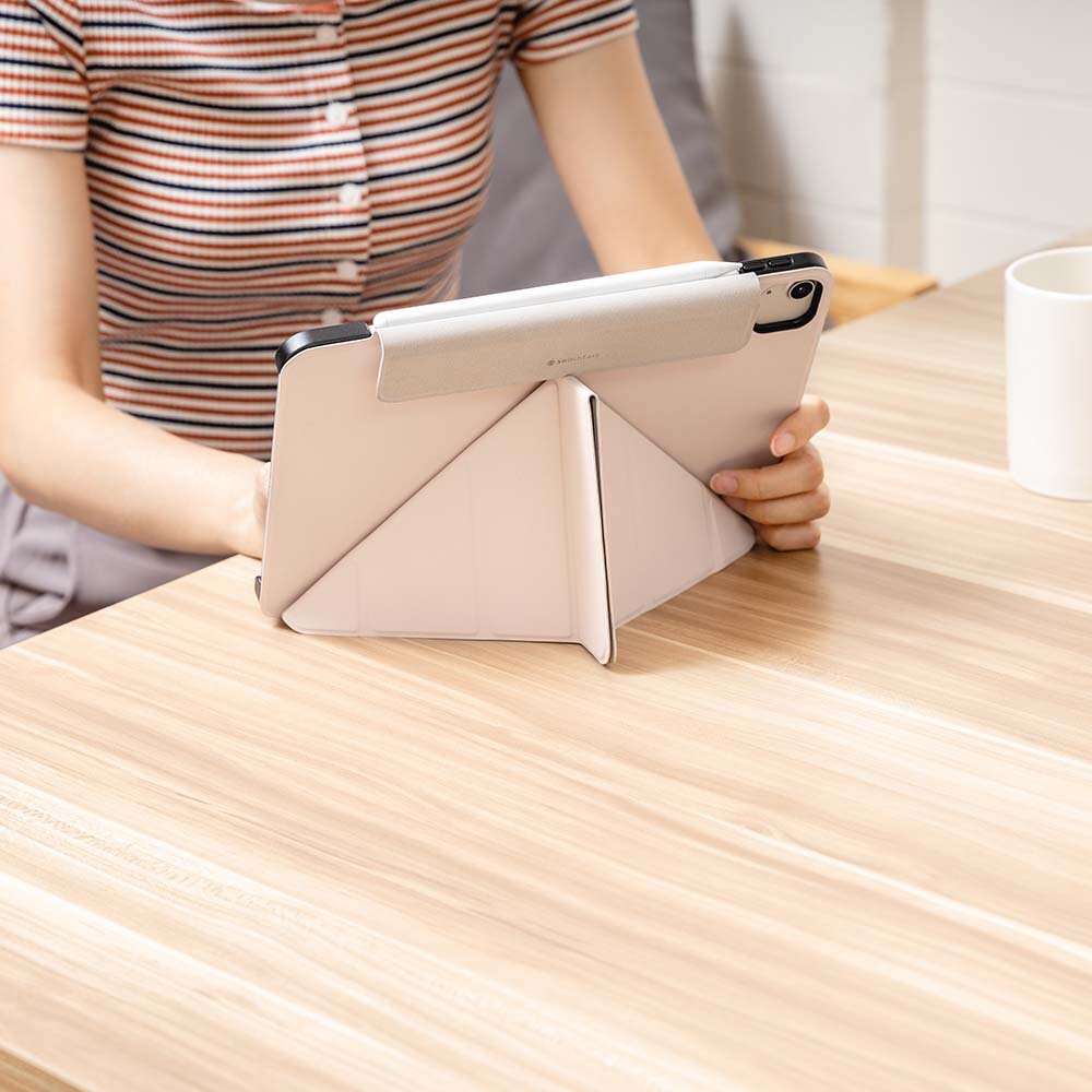 Origami for iPad Air 5 (2022) / iPad Air 4 (2020) / iPad Pro 11 (2018-2022) 折疊式皮革保護殼 - 粉沙色
