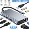 Type-c smart docking station eight-in-one dual HDMI+VGA+USB expansion split-screen hub HUB 