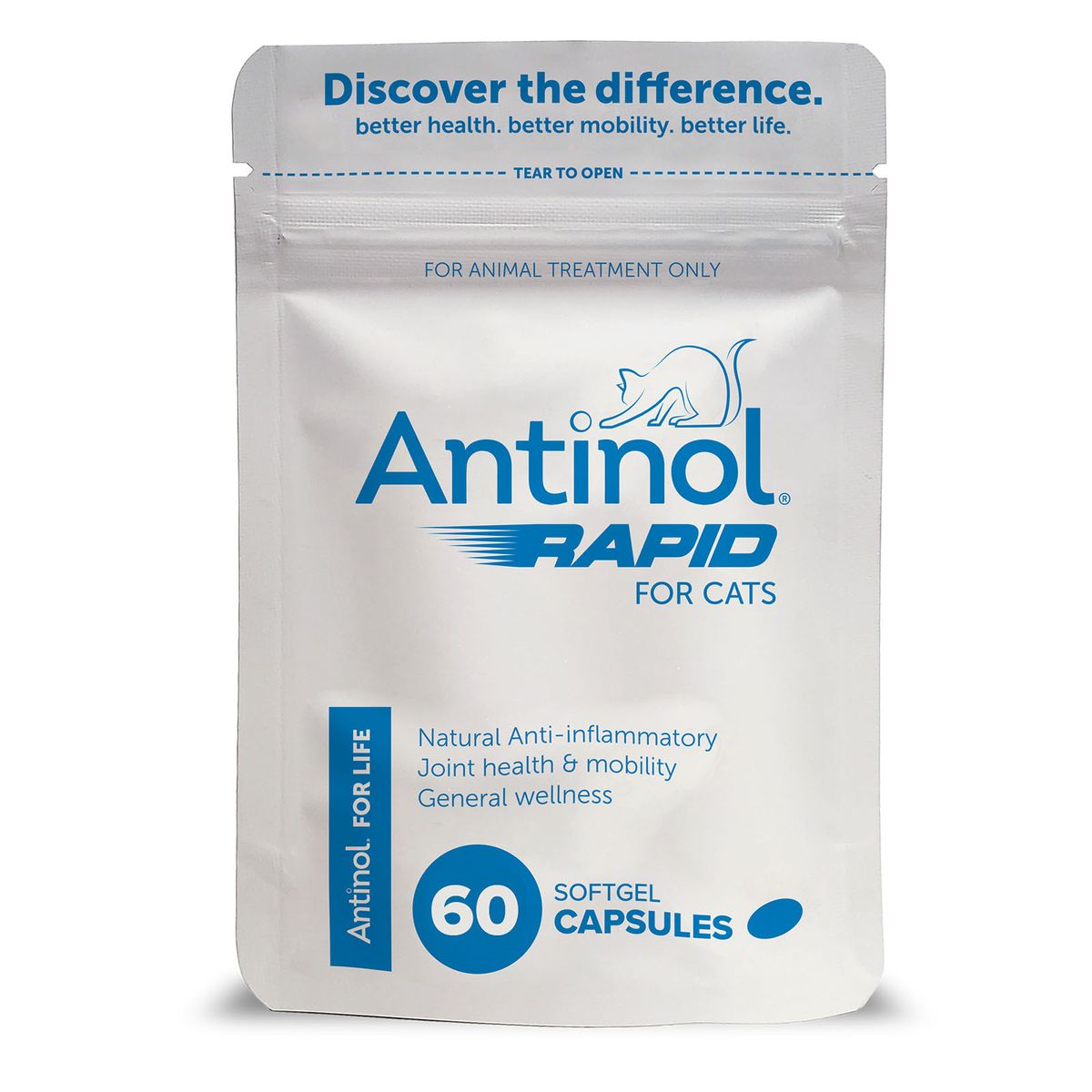 安適得 速效版 ANTINOL Rapid / Plus 貓用關節青口油精華 60粒裝 [澳洲直送 | 平行進口 | 最佳食用日期至01/2027] #新舊包裝隨機發貨