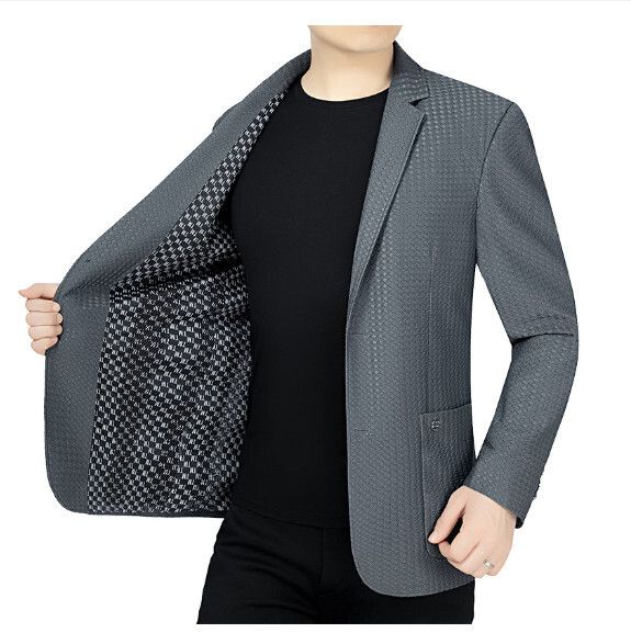 商務休閒西服上衣外套【M-4XL】【202202灰色】 (下單後聯絡客服確認發貨尺碼) #H246018113