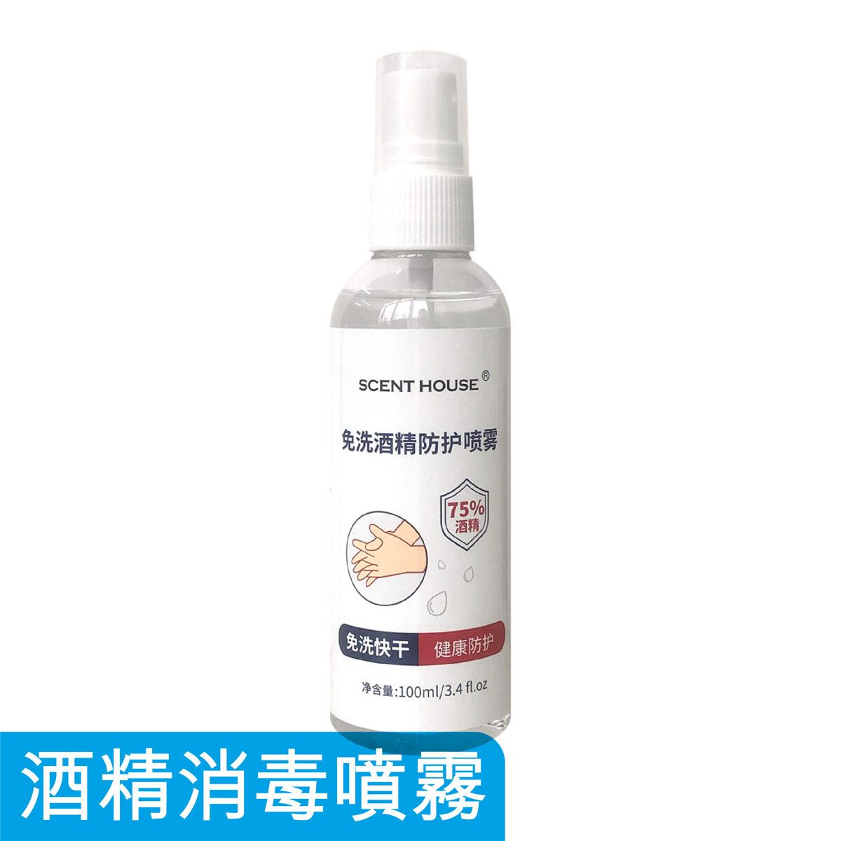 酒精消毒噴霧 100ml (中/英文版隨機) x 1