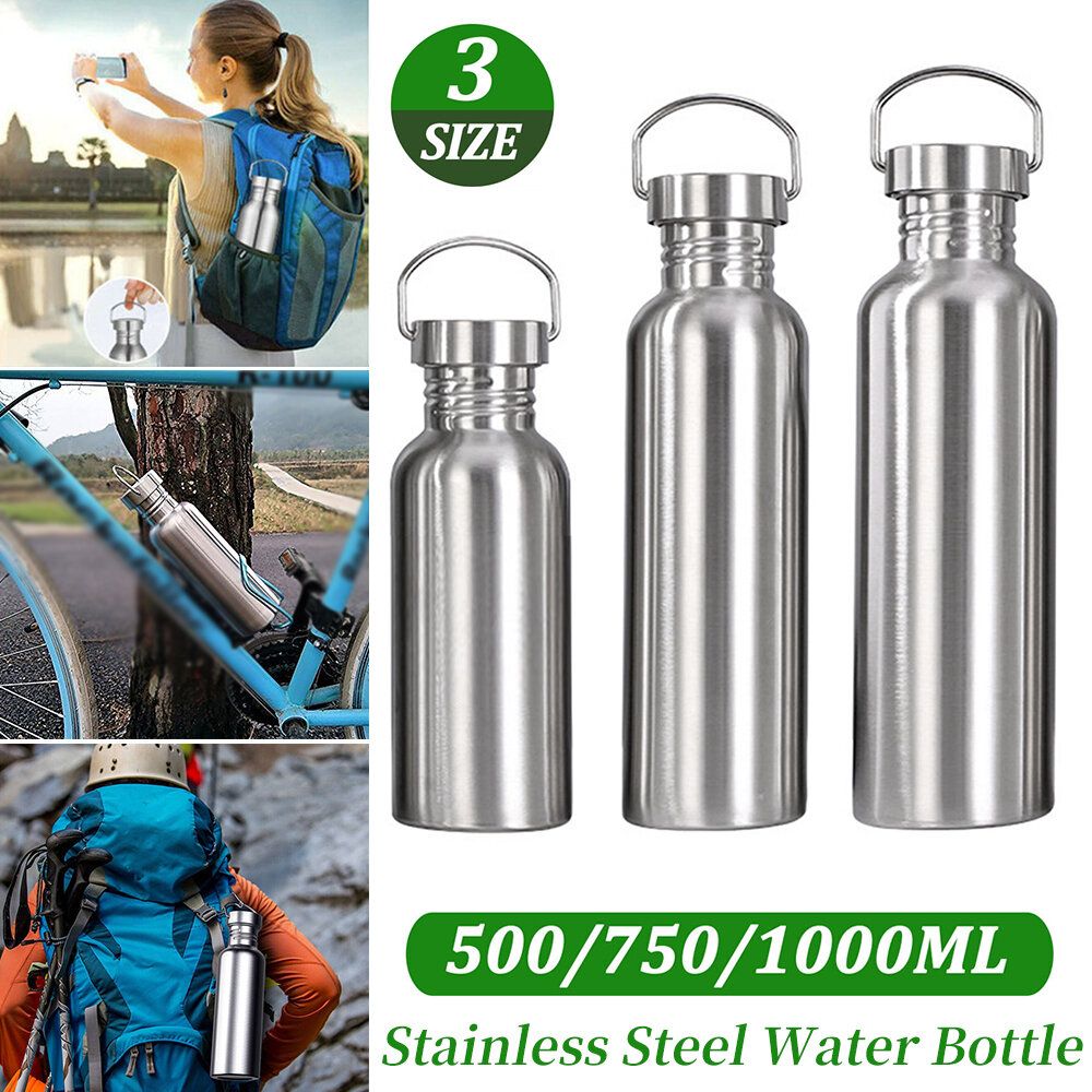 500ml 304 stainless steel large-diameter sports water bottle all-steel single-layer water bottle