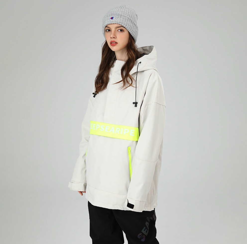 帽衫單板滑雪服男女同款衛衣（W-米白色）(尺碼：XS-XL）(下單後聯絡客服男女同款確認發貨尺碼）#SS144042078