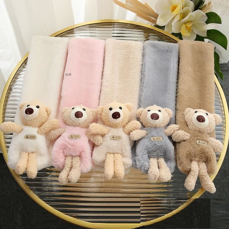 兒童可愛柔軟立體公仔小熊頸巾/圍巾