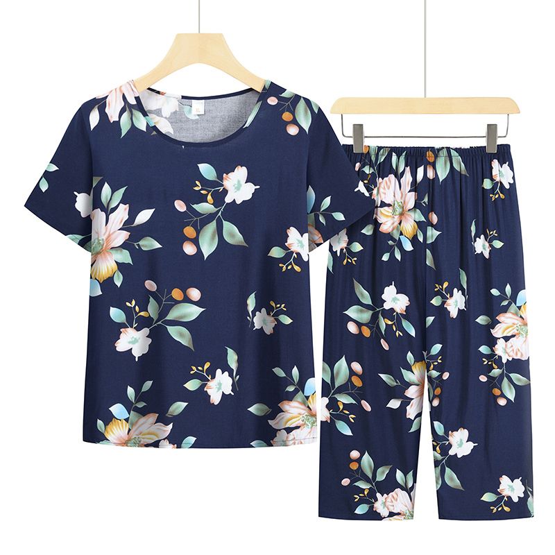 老年人短袖套裝( XL-4XL碼 藏青色）【下單後請聯絡客服確認發貨尺碼】F001099118