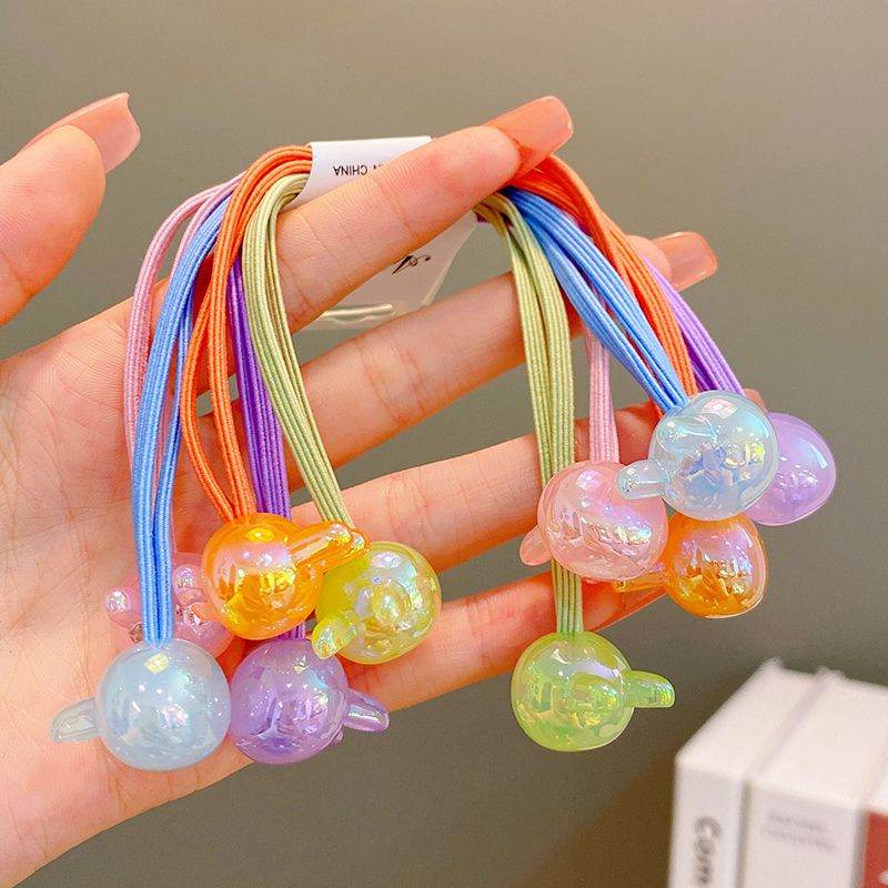 兒童高彈力雙頭皮筋髮繩彩色頭繩頭飾髮飾(涵瑤-5個)