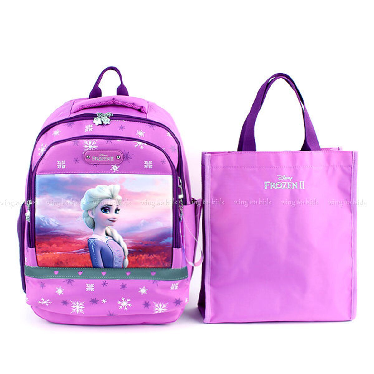 Korea Frozen School Bag + Auxiliary Bag-Purple-Parallel Imported