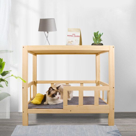 雙層別墅實木貓床（M-(60*40*63cm)）