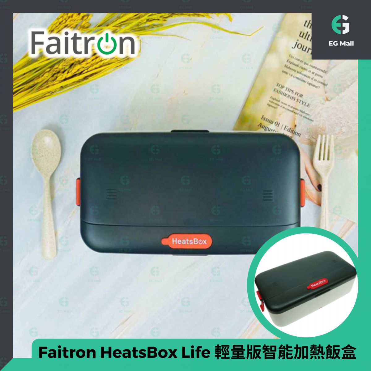 Faitron HeatsBox Go, Electric Lunch Box, Mobile Warming Box for