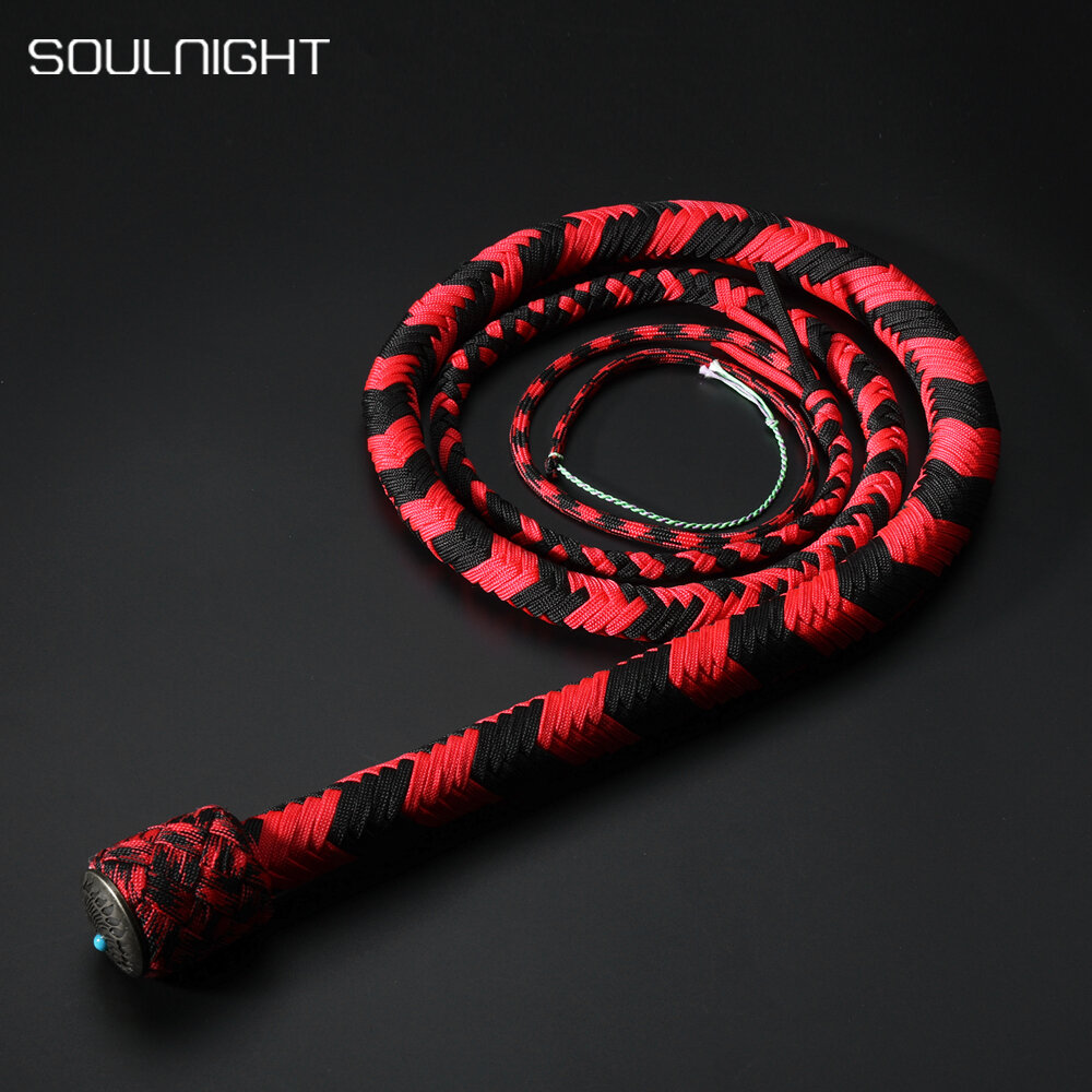 SOULNIGHT | 120cm黑紅色響鞭尼龍長鞭人手製作獨一無二的鞭教SM馴服