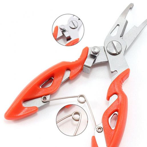 屯京, Red Fishing Pliers Scissors Line Cutter Braid Split Ring Tool Lip Grip  TACKLE, Size : A
