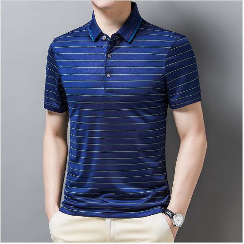 男士短袖冰絲翻領上衣（綠色105-130碼）（下單後聯繫客服確認發貨尺碼）#S055008258