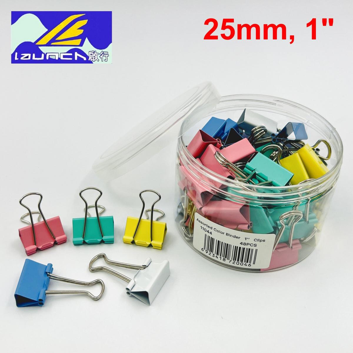 Launch® Pastel 1" Binder Clips, 48pcs. (5 Colors) #11044
