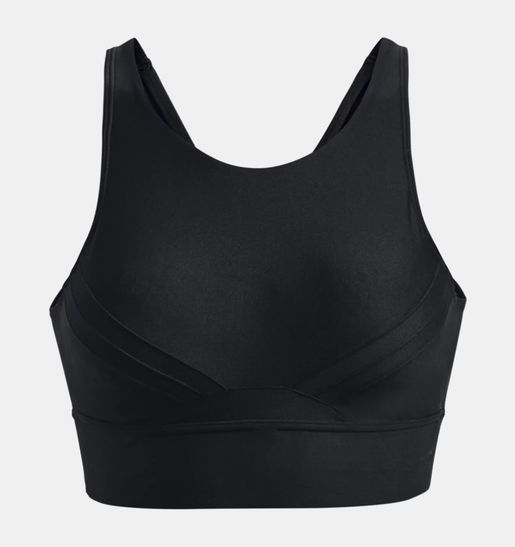 Under Armour, Women's UA Infinity Mid Pintuck Sports Bra, Color : Black, Size : MD