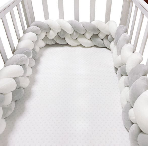 麻花辮防撞床圍 抱枕（NO7 灰色+灰色+白色+白色）（400cm 四股）#H257020103