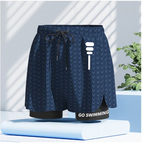 男士游泳泳褲（藍色鯊魚【福利款】）（L)#H324003115