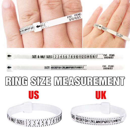 Ring Size Bar Finger Measuring Device US/UK Size Jewelry Measuring Tool  Plastic
