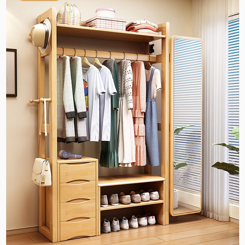 Cherry furniture | Solid wood coat rack room floor hanger living room ...