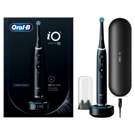 Oral-B iO Series 10 Black - Electric Toothbrush, black with dots