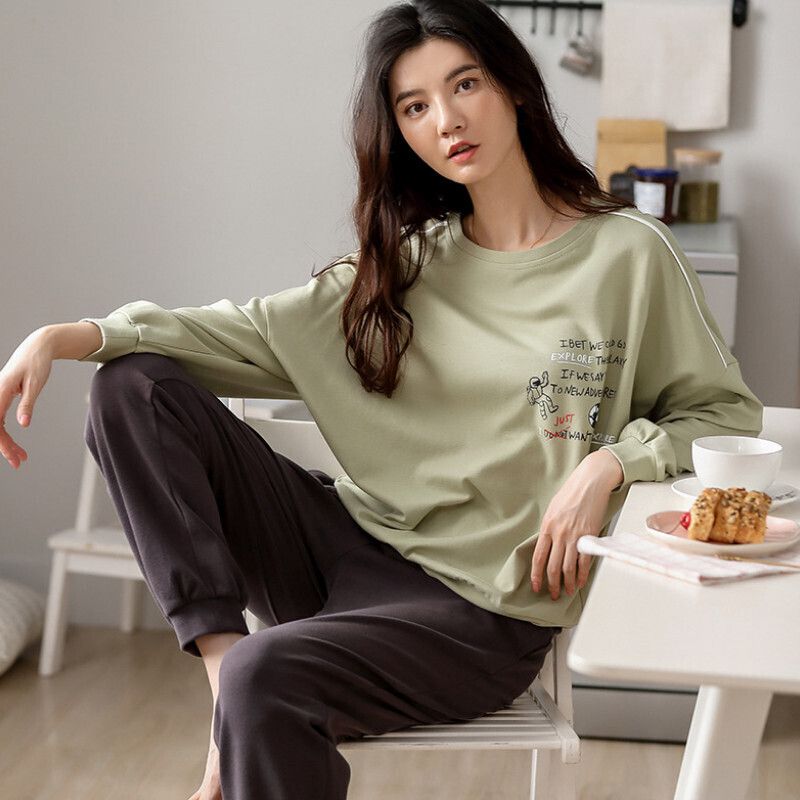 圓領睡衣套裝【M-XXL碼 AM66112】【下單后聯絡客服確認發貨尺碼 】