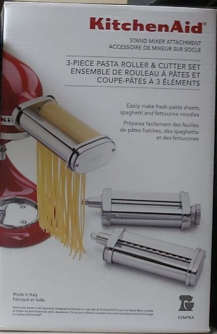 KitchenAid KSMPRA Stand Mixer Attachment Pasta Roller & Cutter, 3-Piece  Set, Stainless Steel