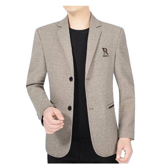 商務休閒西服上衣外套【M-3XL】【62188淺咖】 (下單後聯絡客服確認發貨尺碼) #H246018022