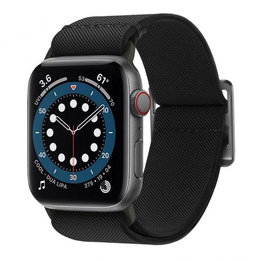 JTLEGEND, Apple Watch Series (42/44/45/49 mm) Flex Elastic Watch Band -  Black, Color : Black