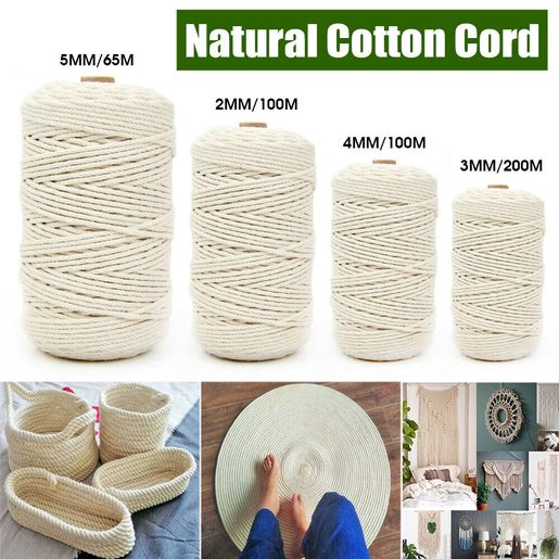 braided cotton cord 3mm