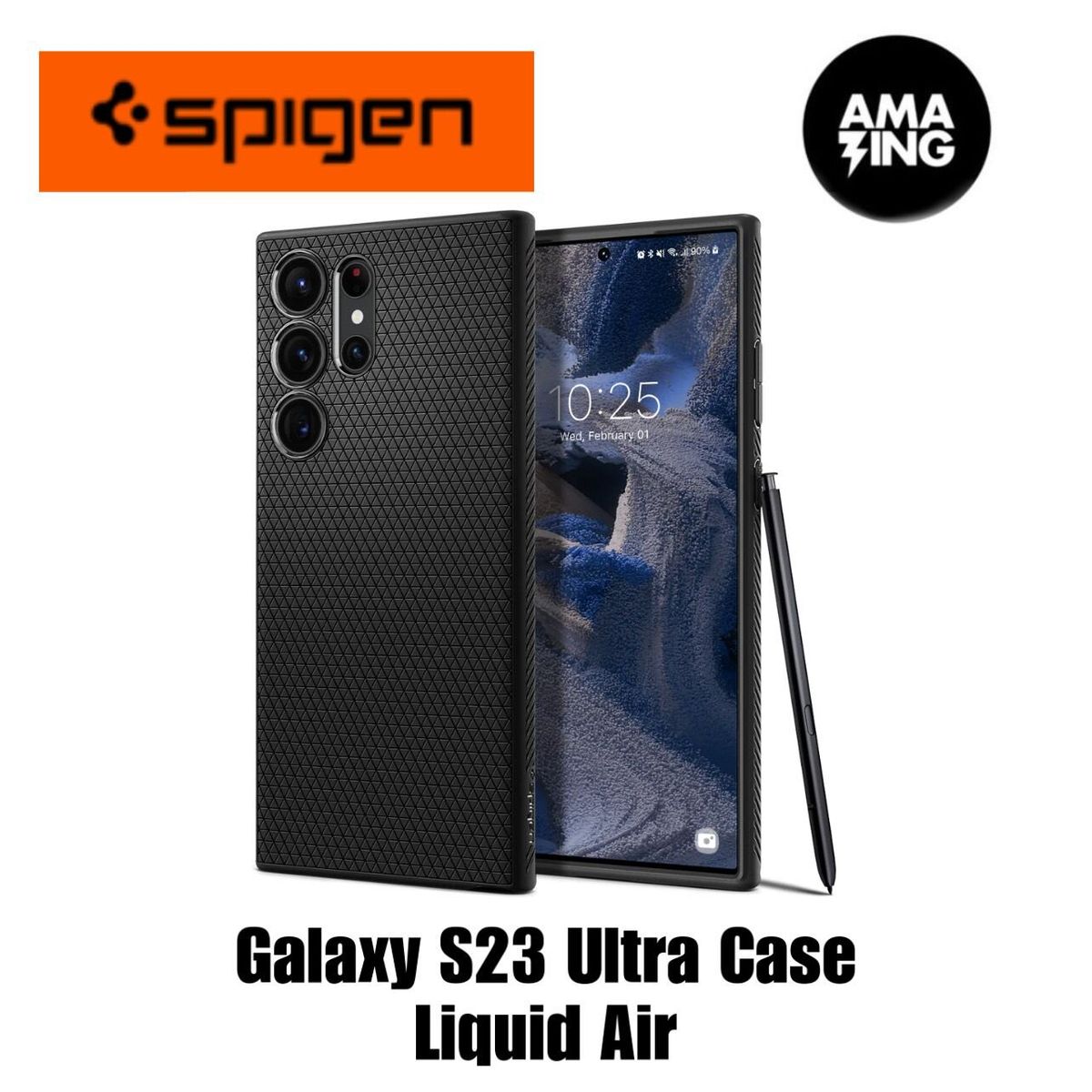 Spigen Galaxy S23 Ultra Case Liquid Air matte black 顏色 啞黑色