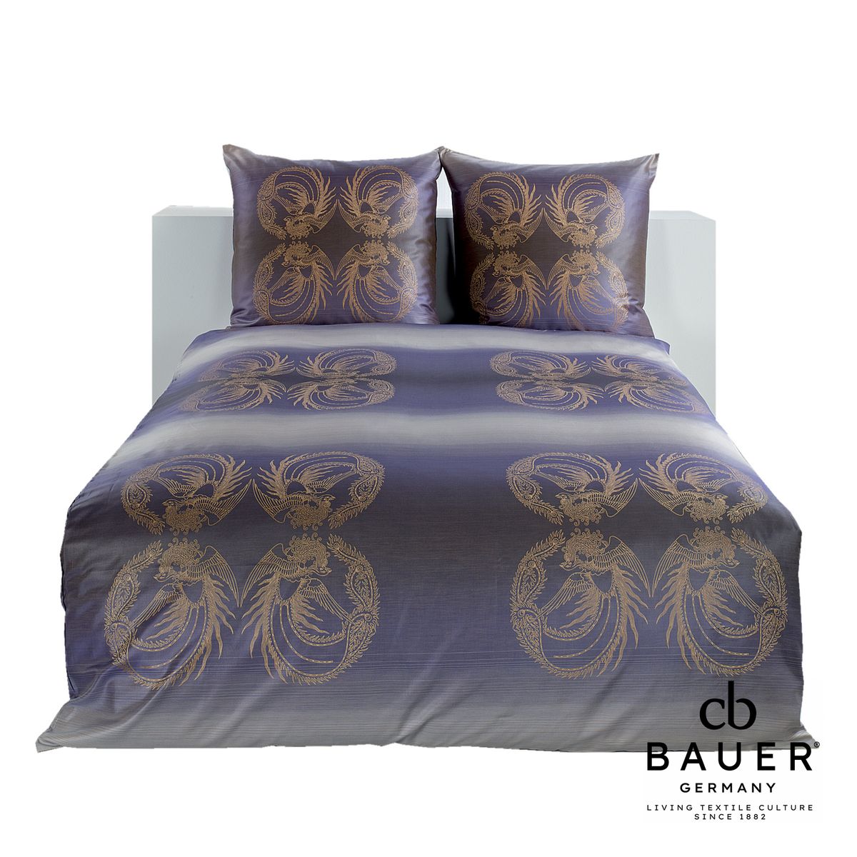German 100% Cotton Damask Pillow Cover - 275 tc PARADISE BIRD 