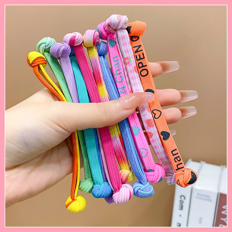 兒童頭飾紮頭髮橡皮筋髮圈頭飾(10#字母混色雙頭皮筋10件套)