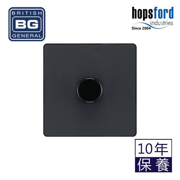 Evolve PCDMG81B 旋轉光暗調節器 開關按鈕 1G 雙向 Matt Grey 啞光灰