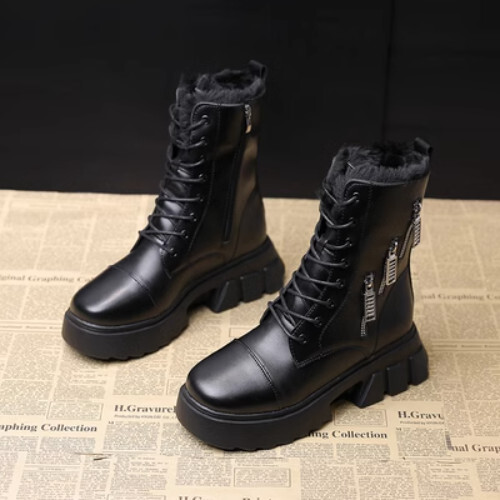 冬季加厚短靴子（黑色35-40碼）（下單后聯繫客服確認發貨尺碼）#F055002616