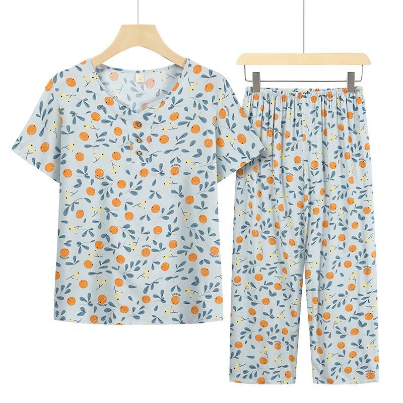 老年人短袖套裝( XL-4XL碼 傾心橙色）【下單後請聯絡客服確認發貨尺碼】F001099105
