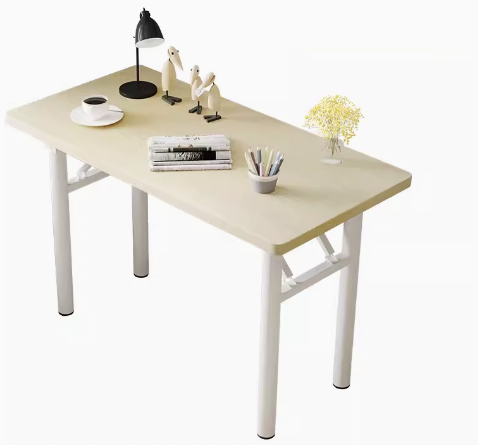 簡易可折疊長方形辦公桌(白胡桃/圓管，白架)(尺寸:80*40CM)