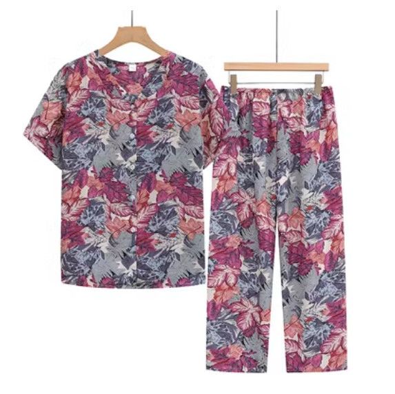 夏季中老年棉綢睡衣套裝（11號色）【尺碼：XL-3XL】【下單後聯絡客服確認發貨尺碼】F203013369