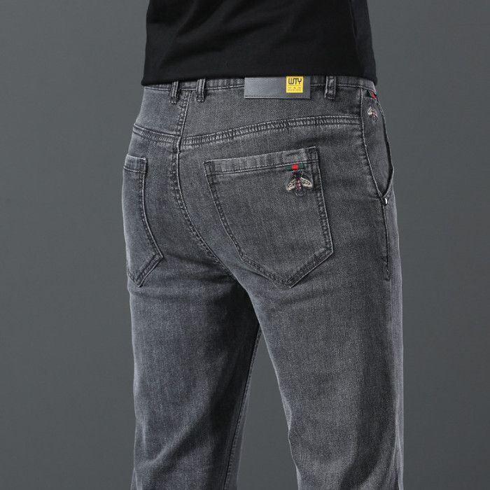 修身彈力牛仔褲(28-38碼)(5381灰色)(下單後聯絡客服確認發貨尺碼)#K004006209