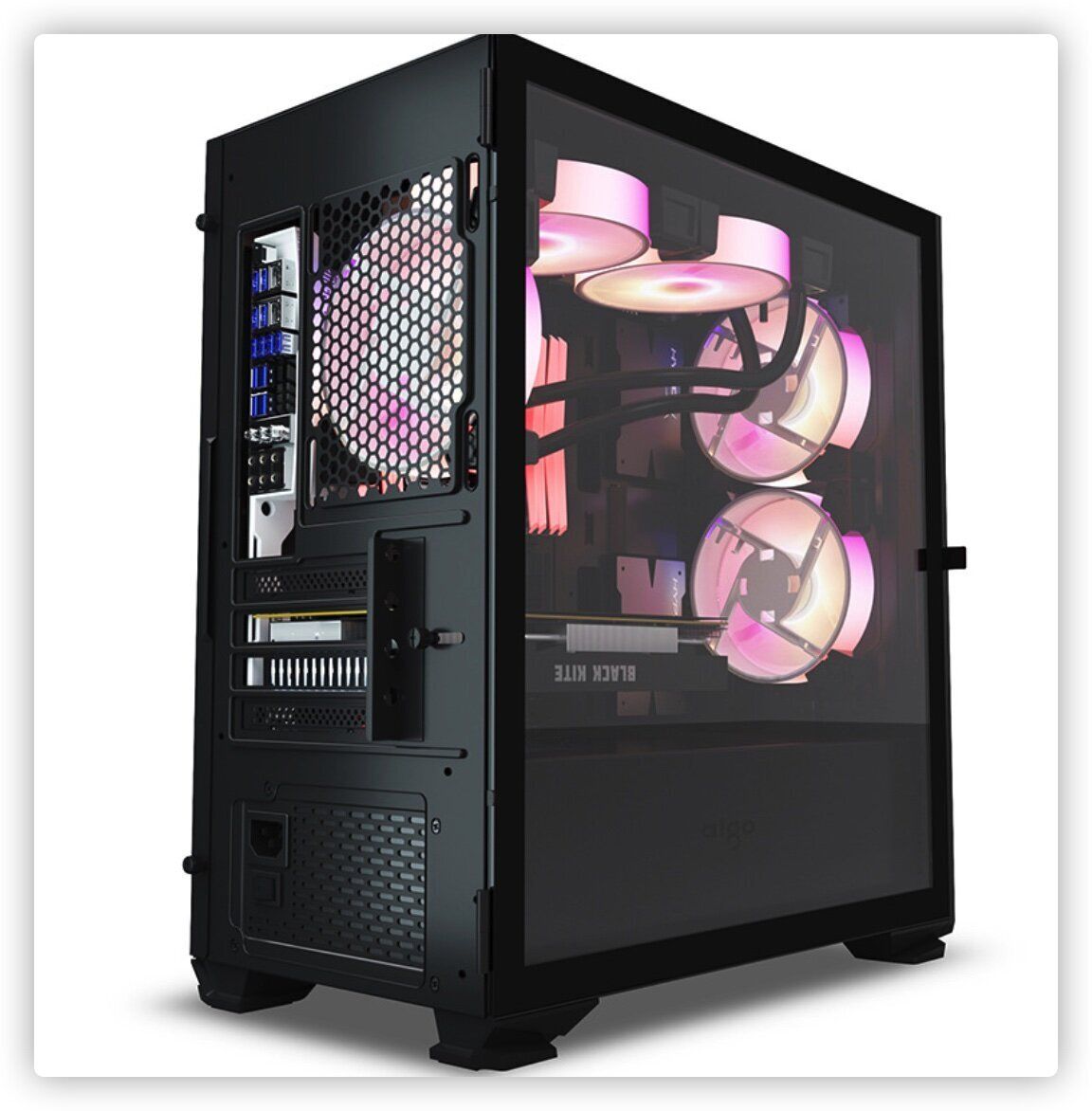 Others | Aigo M3台式電腦機箱遊戲機箱鋼化玻璃側透機箱（黑色） | HKTVmall 香港最大網購平台