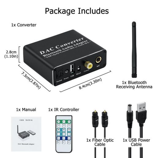 Optical Coaxial Toshiba Link Digital to Analog Audio Converter Adapter RCA  L/R