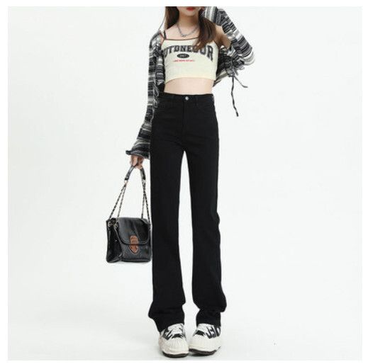 直筒牛仔褲（黑色加長）[尺碼：XS-2XL][下單後聯絡客服確認發貨尺碼]#F288002548