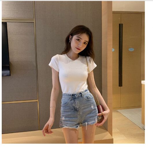 韓版字母刺繡修身短袖T【白色】尺碼【M碼-2XL碼】【下單後聯絡客服確認發貨尺碼】#F128014634