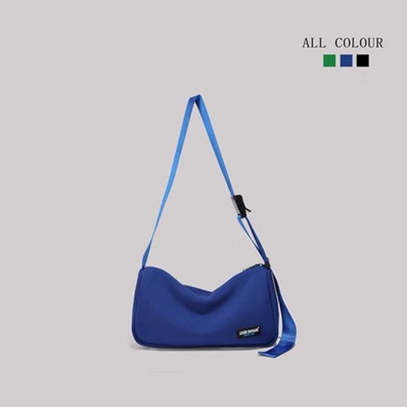 時尚枕頭腋下包帆布單肩斜挎包【藍色】【尺寸：30cm*9cm*16cm】#S078035596