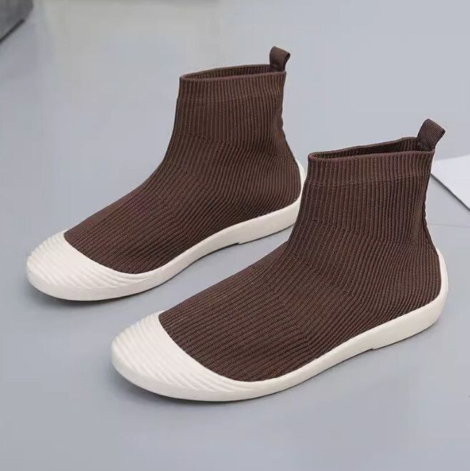 襪子靴短靴（棕色 36-40碼）(下單後聯絡客服確認發貨尺碼)#F111050868
