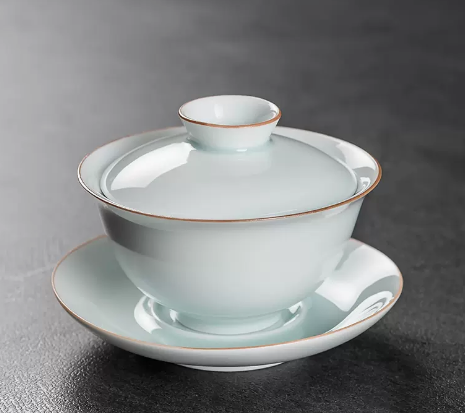 DDS | 哥窯蓋碗茶杯三才泡茶碗（影青打線）(矮款)9.6*8.5CM容量150ML