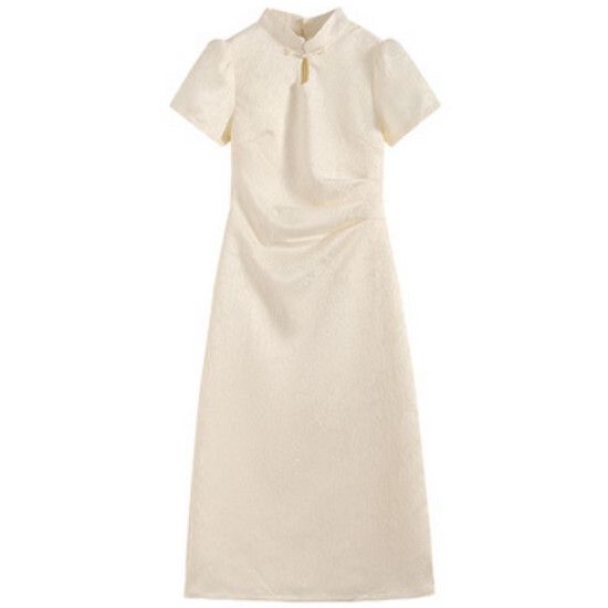 復古國風改良旗袍【米色】【S-L碼】（下單後請聯絡客服確認發貨尺碼）#K011003265