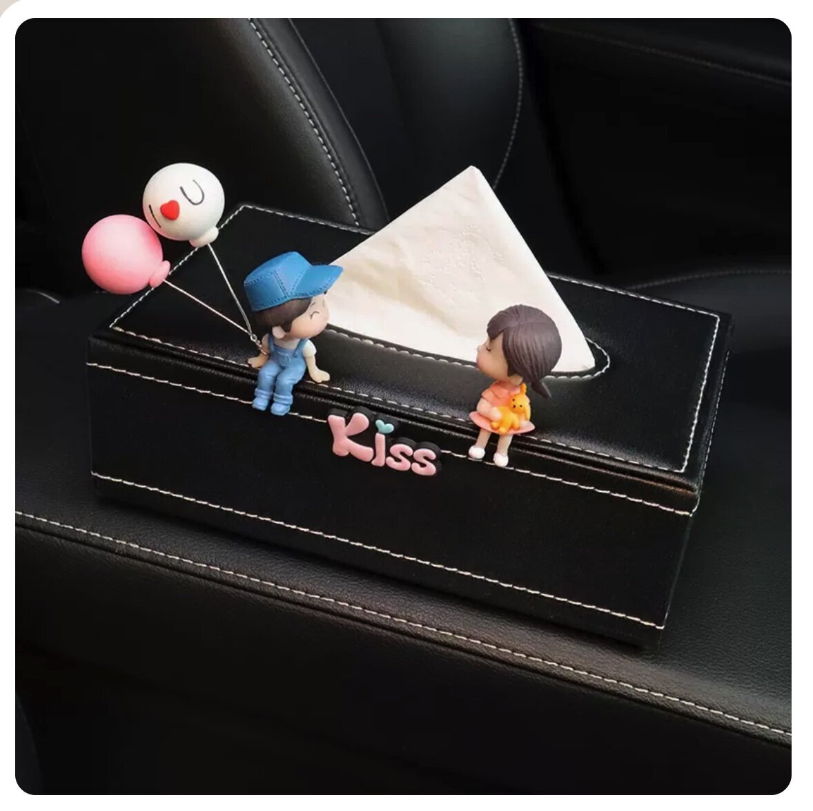 車載紙巾盒(氣球粉藍情侶)